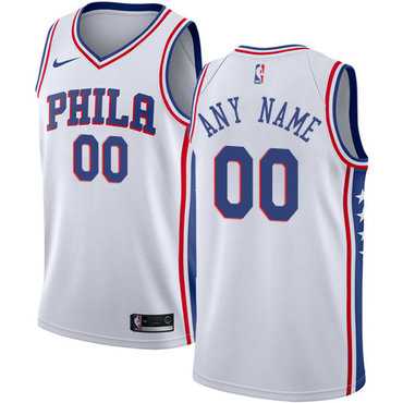Women%27s Customized Philadelphia 76ers Swingman White Nike Association Edition Jersey